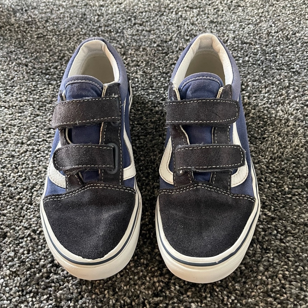 Vans Blue and White Velcro Sneakers
